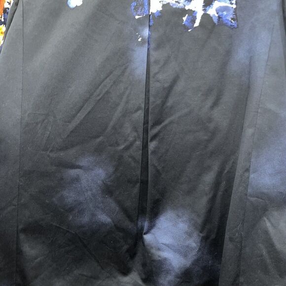 NWT Ellen Tracy Ink Blue Orange Abstract Floral Swing Cotton Blazer Jacket Sz 10 - Picture 11 of 11